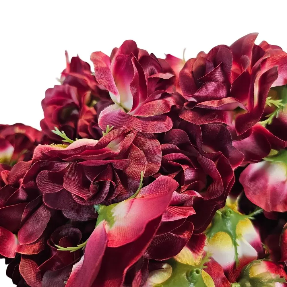 105 Wine Color Satin Rose Heads Lot Open Roses Buds Stemless Wedding Craft Decor